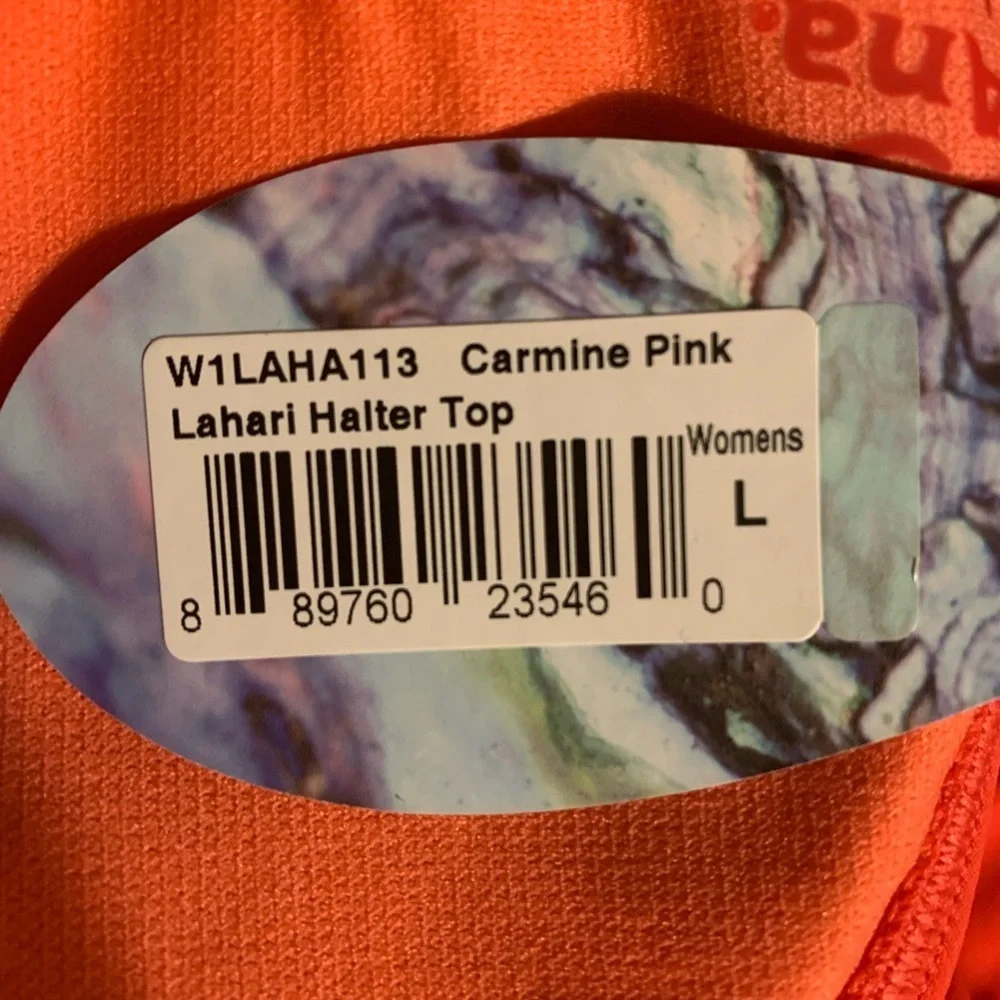 prAna Women's Lahari Halter Swim Top, Carmine Pink Prana Halter Bikini Triangle